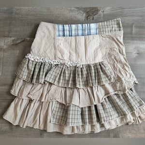 Vintage Plaid Ruffle Skirt